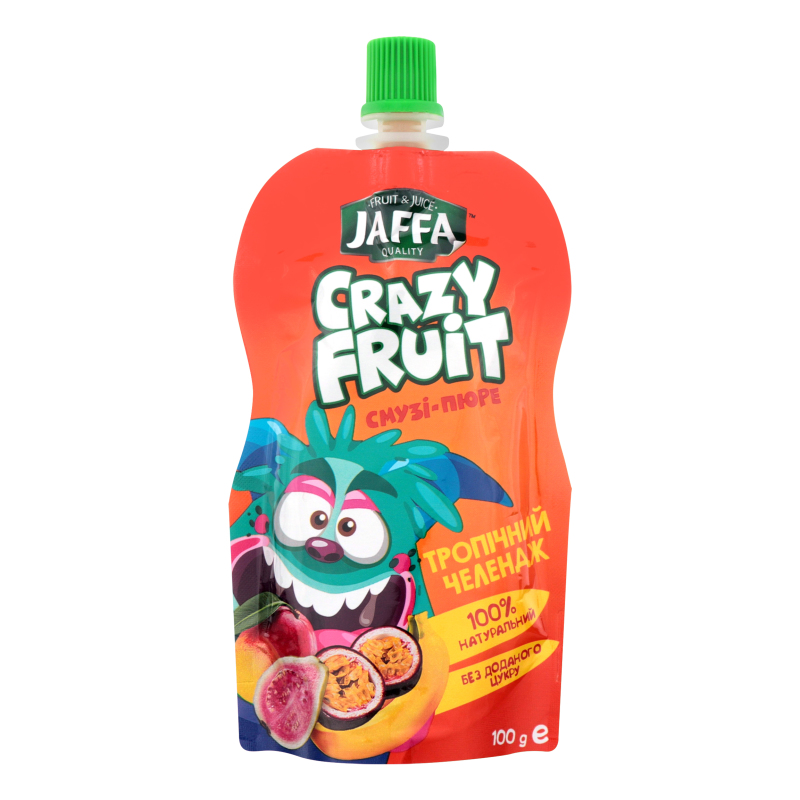 Акция на Смузи-пюре Тропический челендж Crazy Fruit Jaffa д/п 100г от Auchan - 2