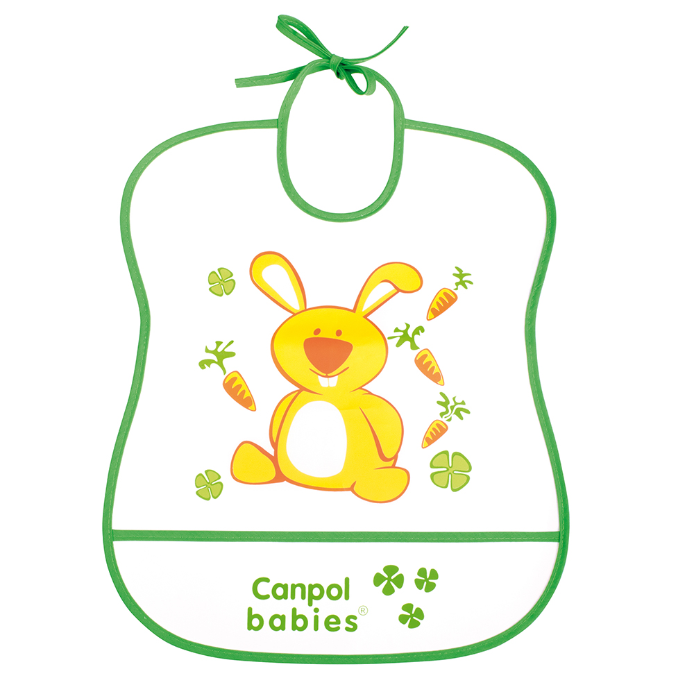 Акция на Слюнявчик на завязках Canpol Babies Зайчик 2/919 зеленый от Auchan