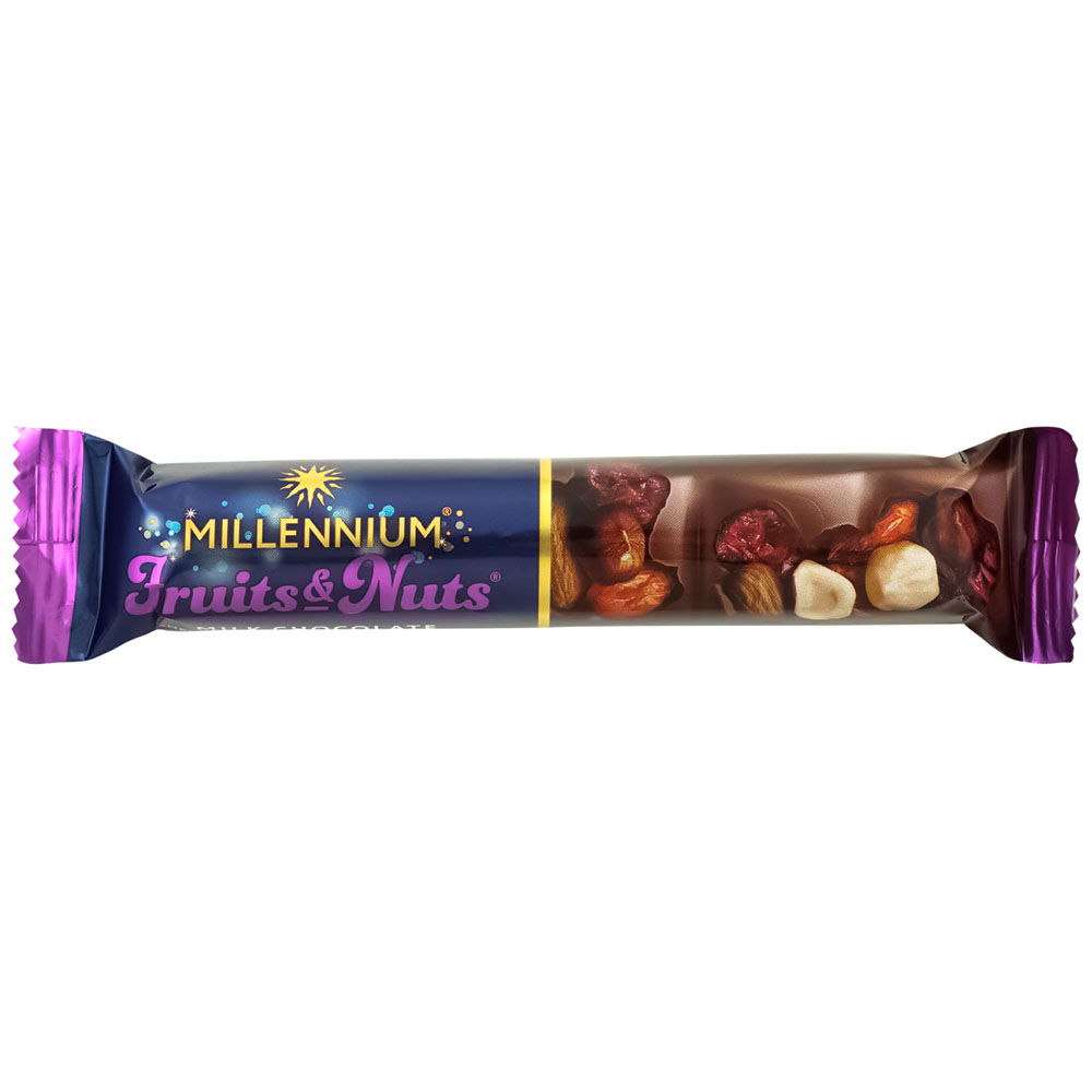 Акція на Шоколад молочный Millennium Fruits&amp;Nuts Клюква, 35 г від Auchan