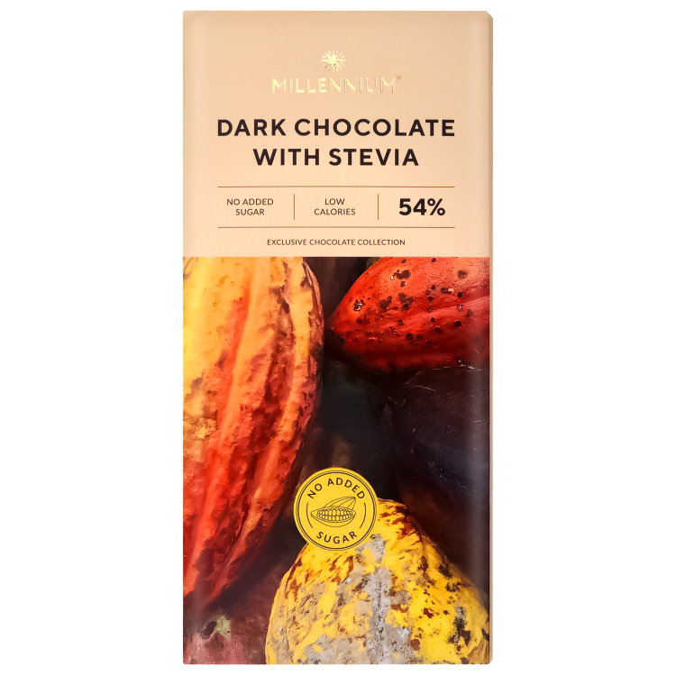 Акція на Шоколад черный Millennium со стевией, 54%, 100 г від Auchan