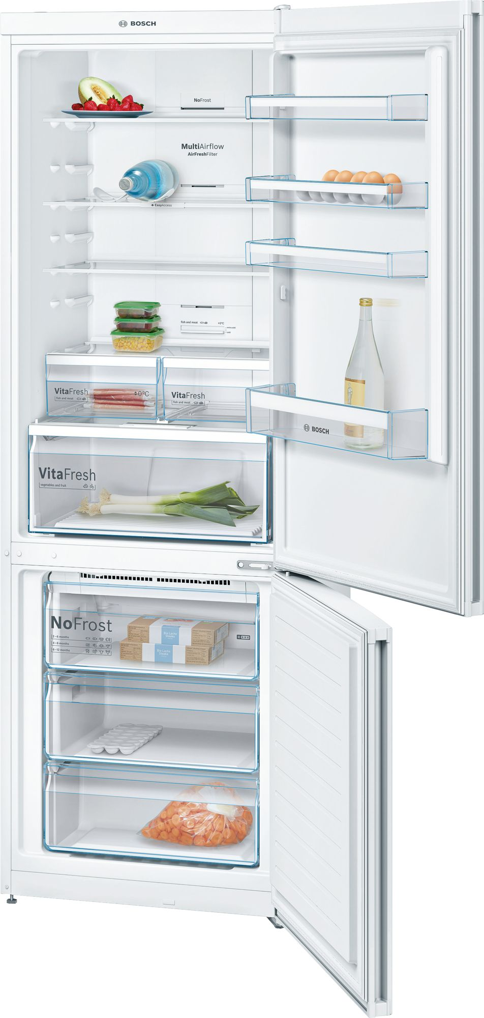 Холодильник Bosch KGN49XW306 з нижньою морозильною камерою