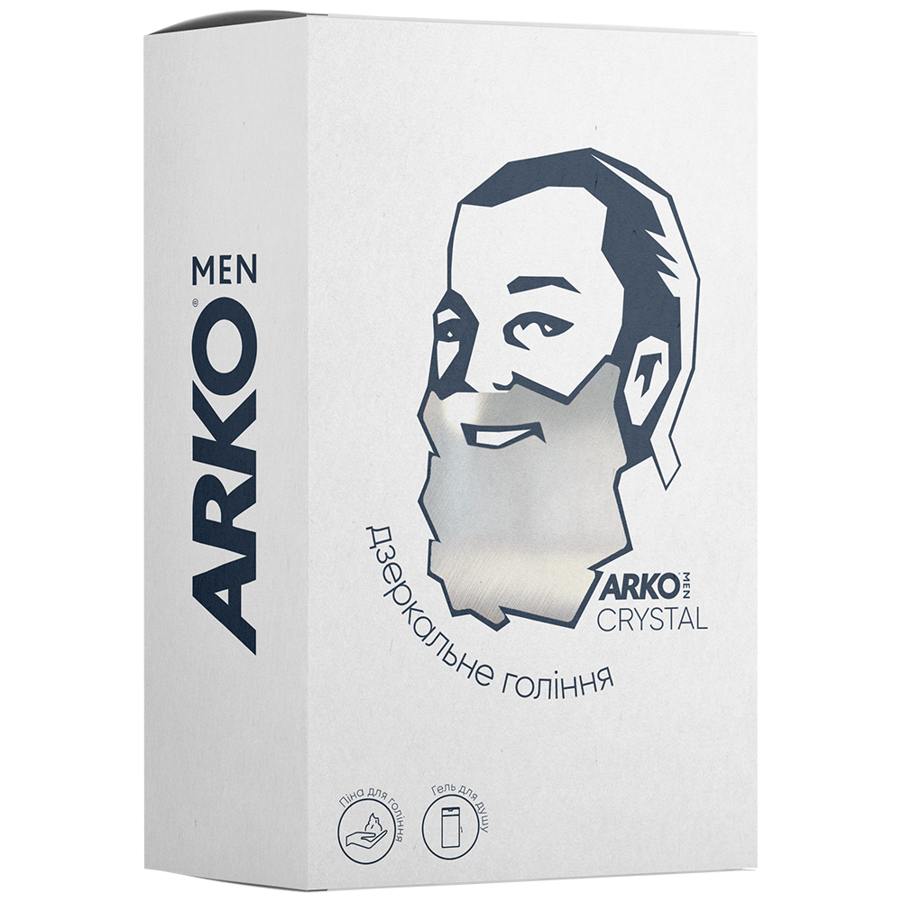 Акція на Подарочный набор Arko Men Crystal Пена для бритья+Гель для душа 2в1, 200/260 мл від Auchan