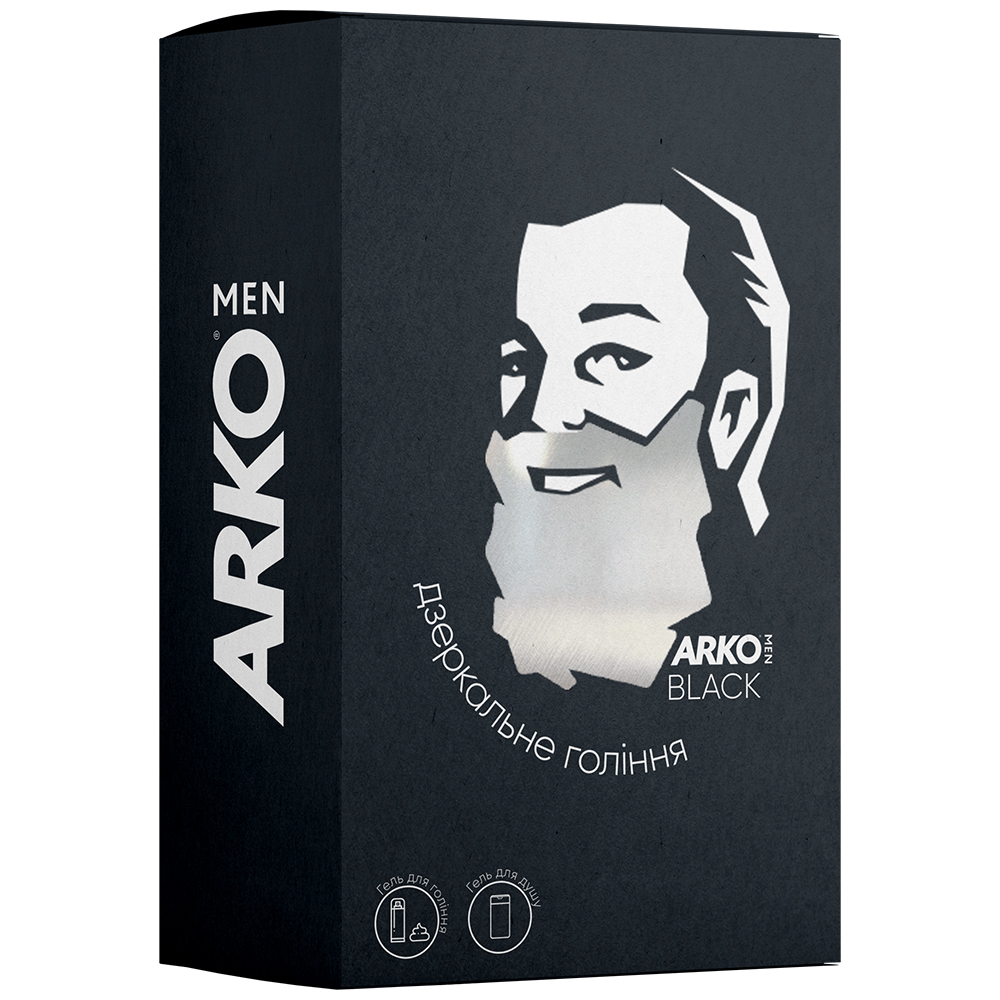 Акция на Подарочный набор Arko Men Black Гель для бритья+Гель для душа 2в1, 200/260 мл от Auchan