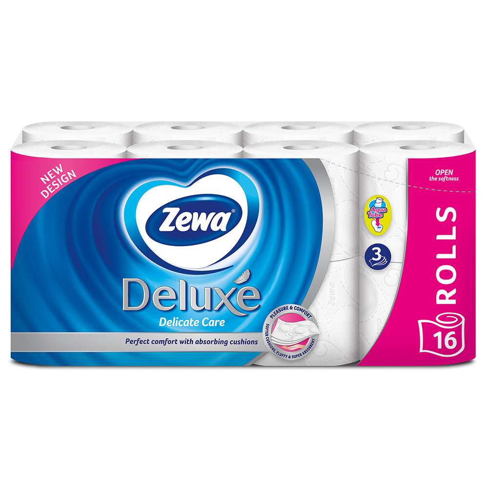 Акция на Туалетная бумага Zewa Deluxe, трехслойная, 16 рулонов от Auchan
